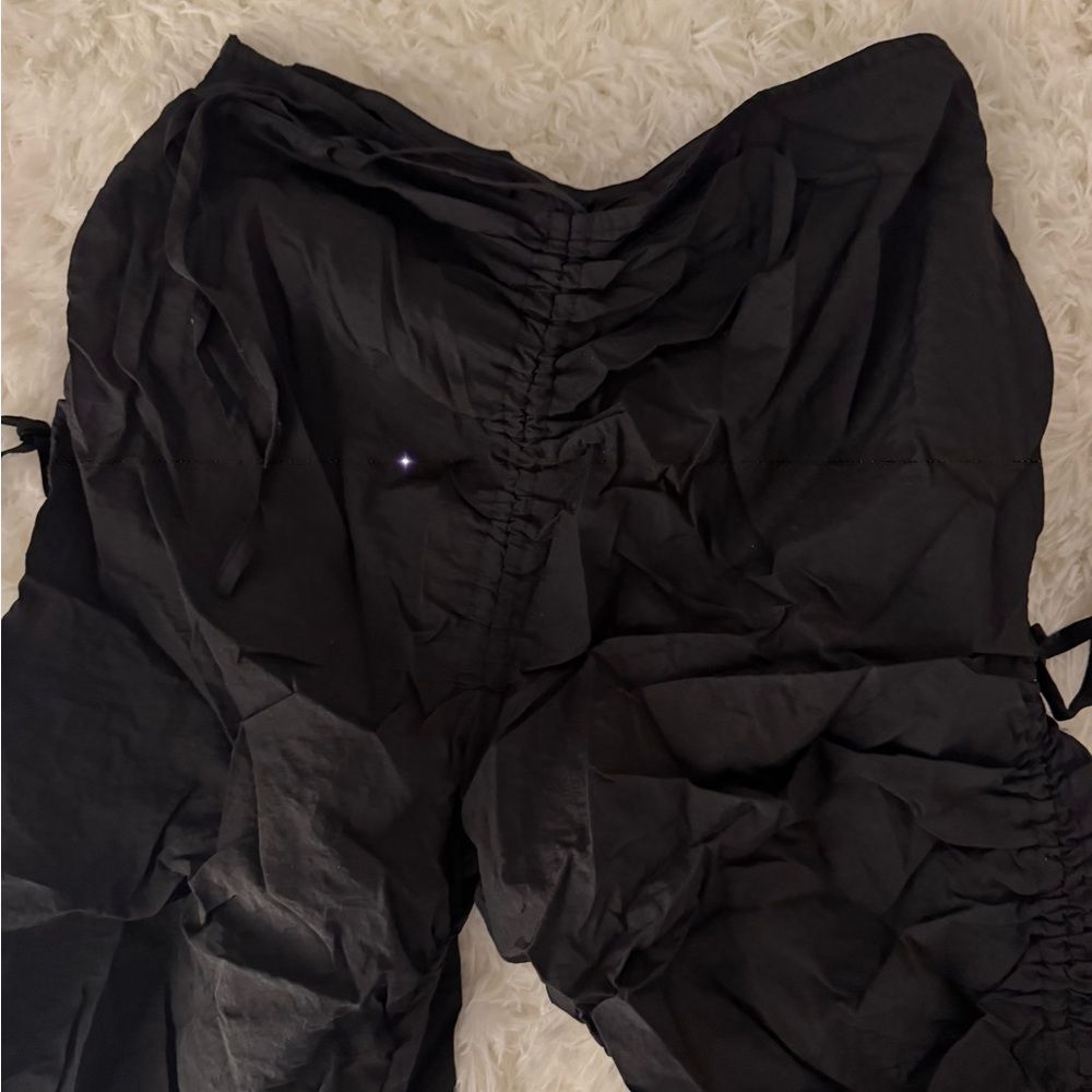 Black Ruched Pants - Picture 2 of 3